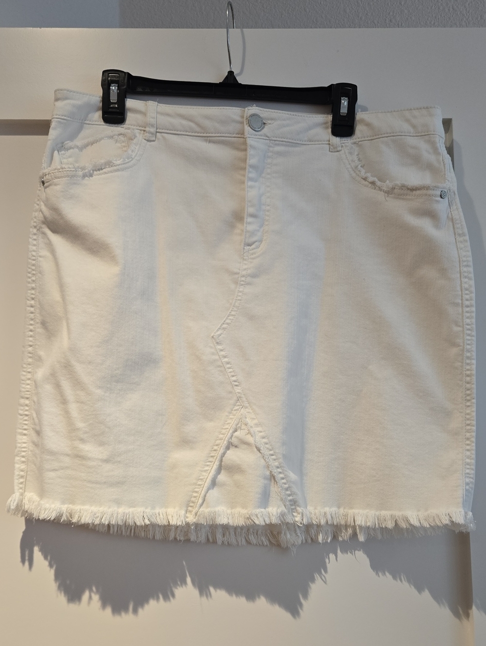 White Jean Skirt 21" Inch Length